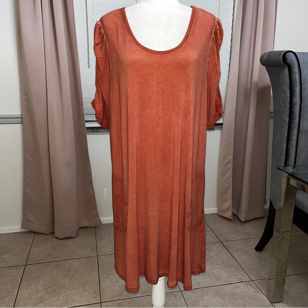 Cato pull on shift dress. Burnt orange color. Casual dress. Size XL.
